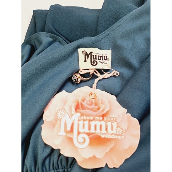 Show Me Your Mumu Kendall Maxi Dress Deep Jade Chiffon Bridesmaid‎ Small S - Picture 5 of 10